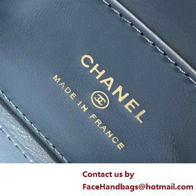 Chanel Shiny Aged Calfskin  &  Gold-Tone Metal Clutch with Chain Bag AP3435 Navy Blue 2025